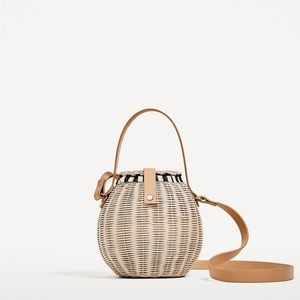 Zara Raffia Bucket Bag